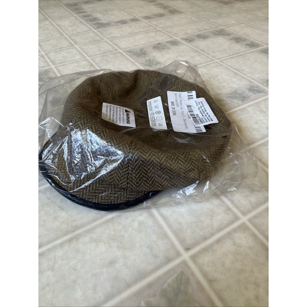 Brown herringbone Newsboy Applejack Cabbie Gatsby Tweed Ivy Golf Hat Cap Brown
